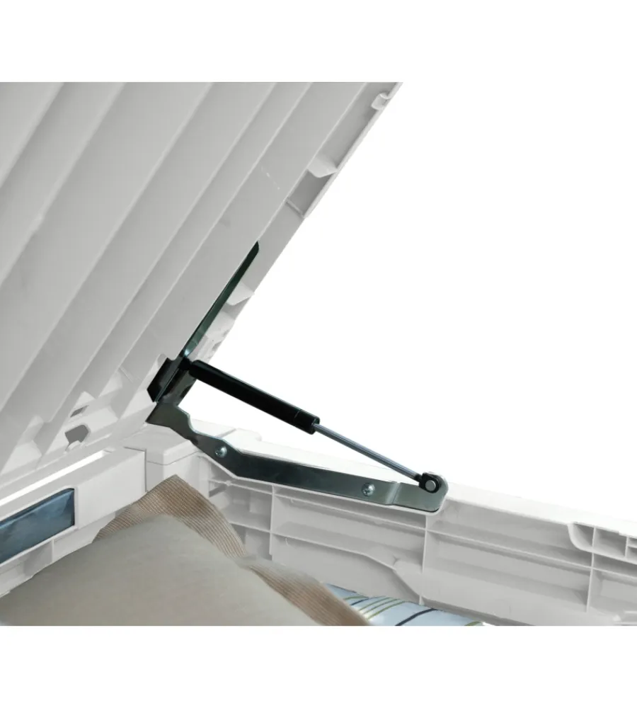 Sale Baule da esterno "brightwood pool box" in resina bianco 454 lt 145x69,7x60,3 cm Contenitori Da Esterno