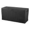Baule da esterno "comfy" in resina grafite effetto legno 270 lt 116,7x44,7x57 cm Contenitori Da Esterno