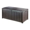 Clearance Baule da esterno "glenwood" in resina marrone effetto legno 390 lt 128x65x61 cm Contenitori Da Esterno