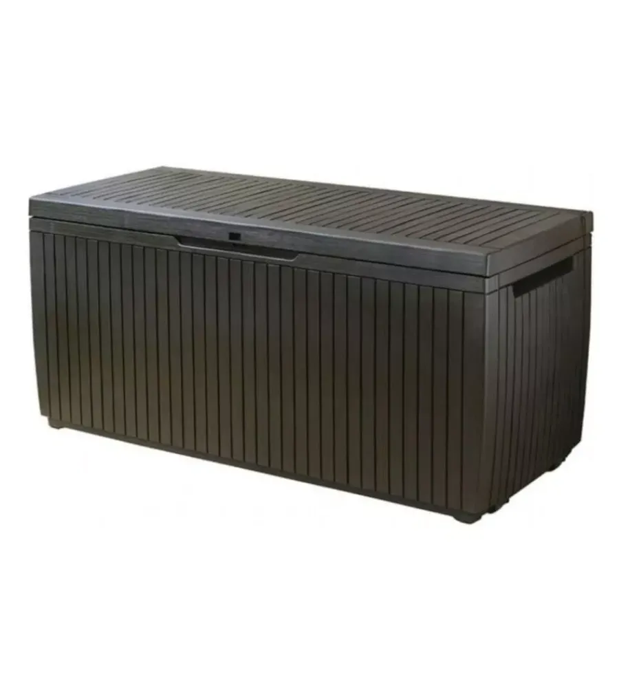Contenitori Da Esterno-Keter Baule da esterno "springwood" in resina marrone effetto legno 305 lt 123x54x57 cm