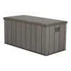 Contenitori Da Esterno- Baule da esterno lifetime "big" in resina grigio scuro effetto legno 151x72x69 cm