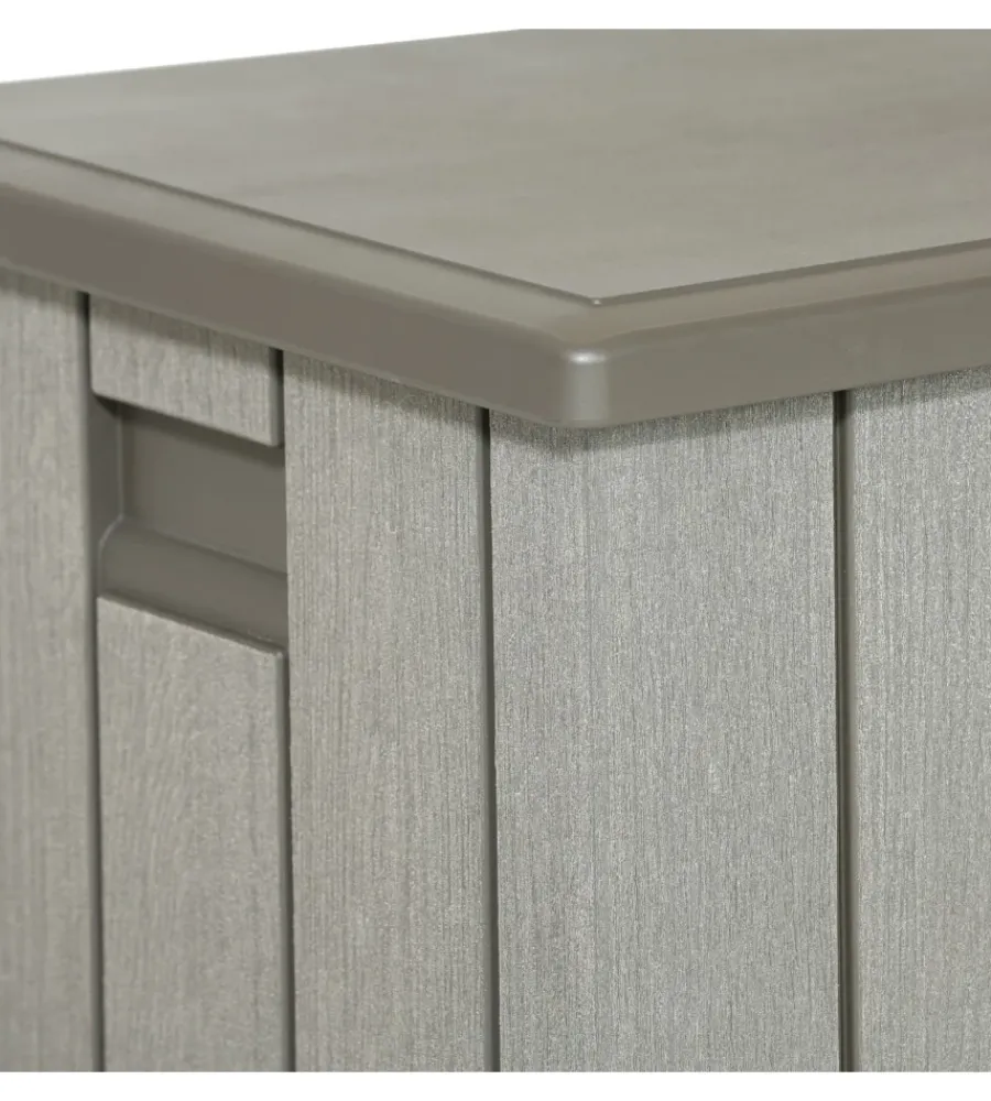 Contenitori Da Esterno- Baule da esterno lifetime "big" in resina grigio scuro effetto legno 151x72x69 cm