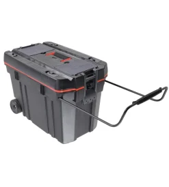 Officina E Garage-Valex Baule portaoggetti in plastica con ruote gommate 61x37x42 cm