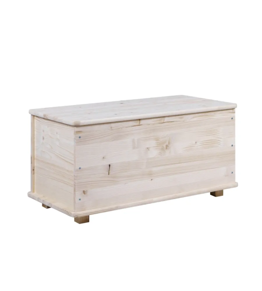 Complementi In Legno- Baule portatutto in legno con piedini 90 lt 90x45x45 cm