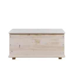 Complementi In Legno- Baule portatutto in legno con piedini 90 lt 90x45x45 cm