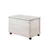 Complementi In Legno|Baule portatutto in legno con ruote 70lt 73x40x42,5 cm