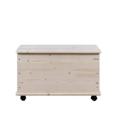 Complementi In Legno|Baule portatutto in legno con ruote 70lt 73x40x42,5 cm