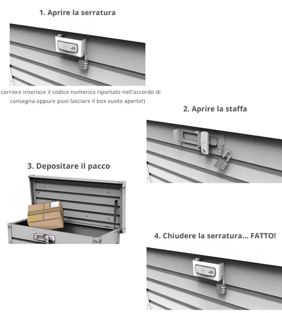 Online Baule postale per pacchi impermeabile "paket-box 100" in acciaio zincato bronzo metallizzato 195 lt 101x46x61 cm - cod. 62910 Contenitori Da Esterno
