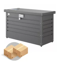 Biohort Contenitori Da Esterno|Baule postale per pacchi impermeabile "paket-box 100" in acciaio zincato grigio scuro metallizzato 195 lt 101x46x61 cm - cod. 65910