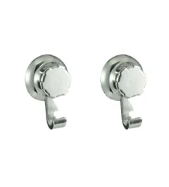 Accessori Bagno|Bestlock set 2 ganci cromati con fissaggio a ventosa.