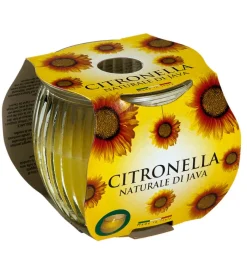 Decorazione Ambienti- Bicchiere in vetro "maiorca" con candela alla citronella, 7,5x7,5x7,5 cm