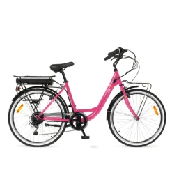 Bici Elettriche|Bici elettrica i-bike "city easy urban" 26" 45 km magenta