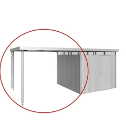Casette Da Giardino-Biohort tetto laterale casetta highline mis. h3 argento metallizzato
