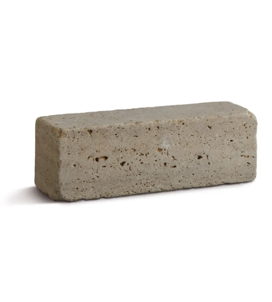Fontane, Decorazioni E Pavimentazioni- Blocchetto da esterno travertino bianco, 30x10x10cm