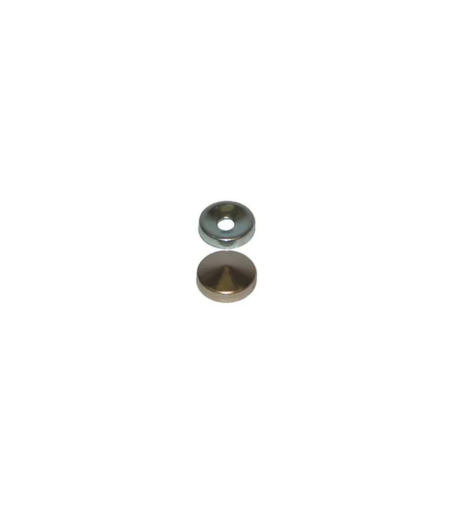 Ferramenta Per Mobili E Infissi- Borchie coprivite coniche - ø 14 mm. - ottone lucido - 12 pz.