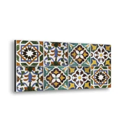 Decorazione Pareti- Bordo paraschizzi in alluminio azulejos verdi 2 pezzi, 24x48 cm