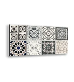 Decorazione Pareti- Bordo paraschizzi in alluminio azulejos grigio 2 pezzi, 24x48 cm