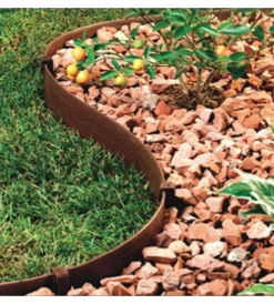 Sale Bordura da esterno in plastica marrone con 6 picchetti 5 metri Fontane, Decorazioni E Pavimentazioni
