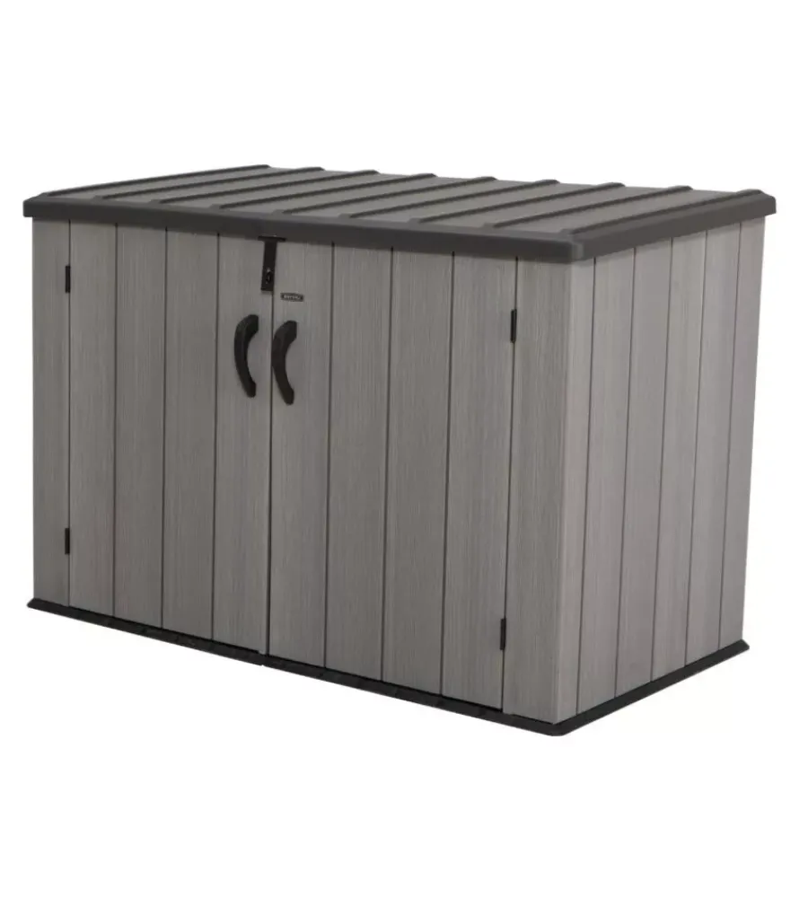 Lifetime Contenitori Da Esterno|Box da giardino in resina grigio 180x97x122 cm