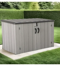 Lifetime Contenitori Da Esterno|Box da giardino in resina grigio 180x97x122 cm