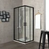 Docce E Accessori- Box doccia "luna" nero opaco e vetro temperato, 90x90x190 cm