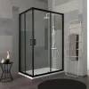Best Box doccia "luna" nero opaco e vetro temperato, 70x100x190 cm Docce E Accessori