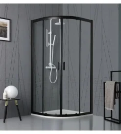 Clearance Box doccia "luna" semicircolare nero opaco, 80x80x190 cm Docce E Accessori