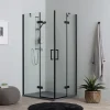 Docce E Accessori- Box doccia "stella" alluminio nero, 80x120x190 cm