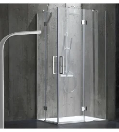 Docce E Accessori- Box doccia "stella" alluminio cromato, 70x90x190 cm