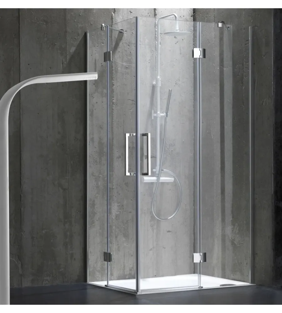 Docce E Accessori- Box doccia "stella" alluminio cromato, 70x90x190 cm
