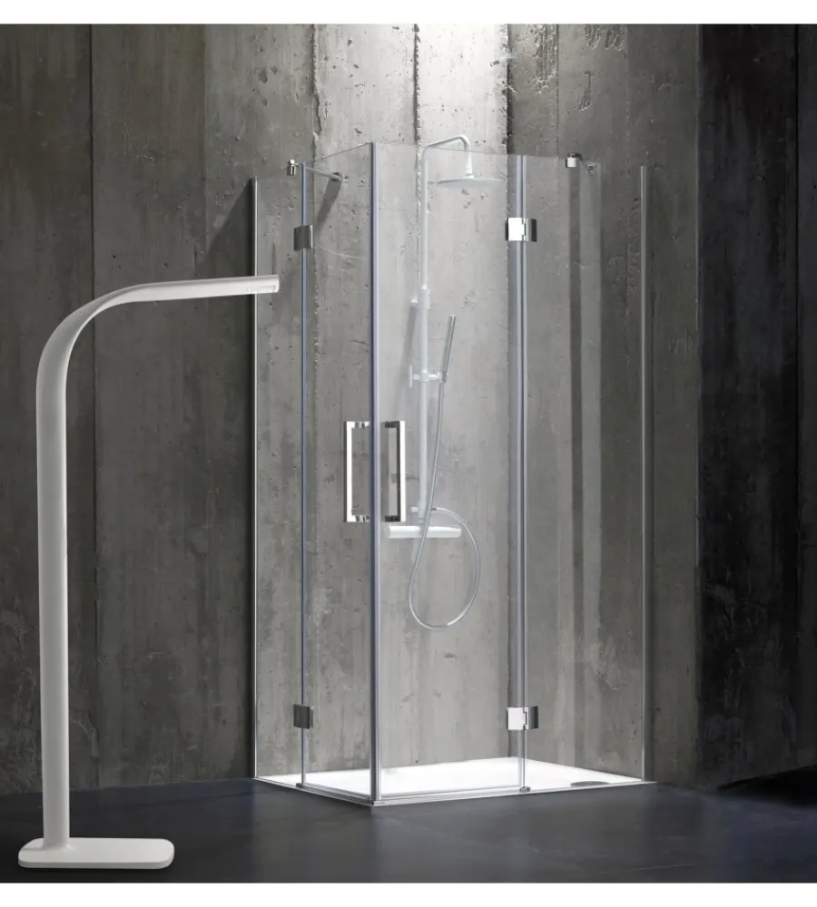 Docce E Accessori- Box doccia "stella" alluminio cromato, 70x90x190 cm