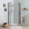 Docce E Accessori|Box doccia "stella" semicircolare alluminio nero, 80x80x190 cm