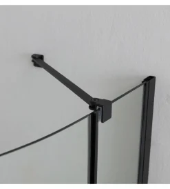 Docce E Accessori|Box doccia "stella" semicircolare alluminio nero, 80x80x190 cm