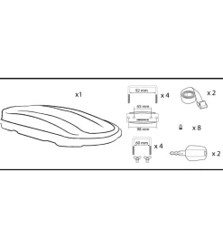 Hot Box tetto per auto 530 litri  in abs nero goffrato - n60019 Portaggio