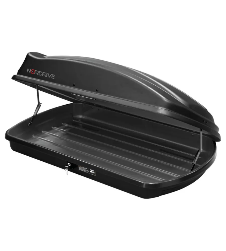 Nordrive Portaggio|Box tetto per auto 333 litri in abs nero goffrato - n60033