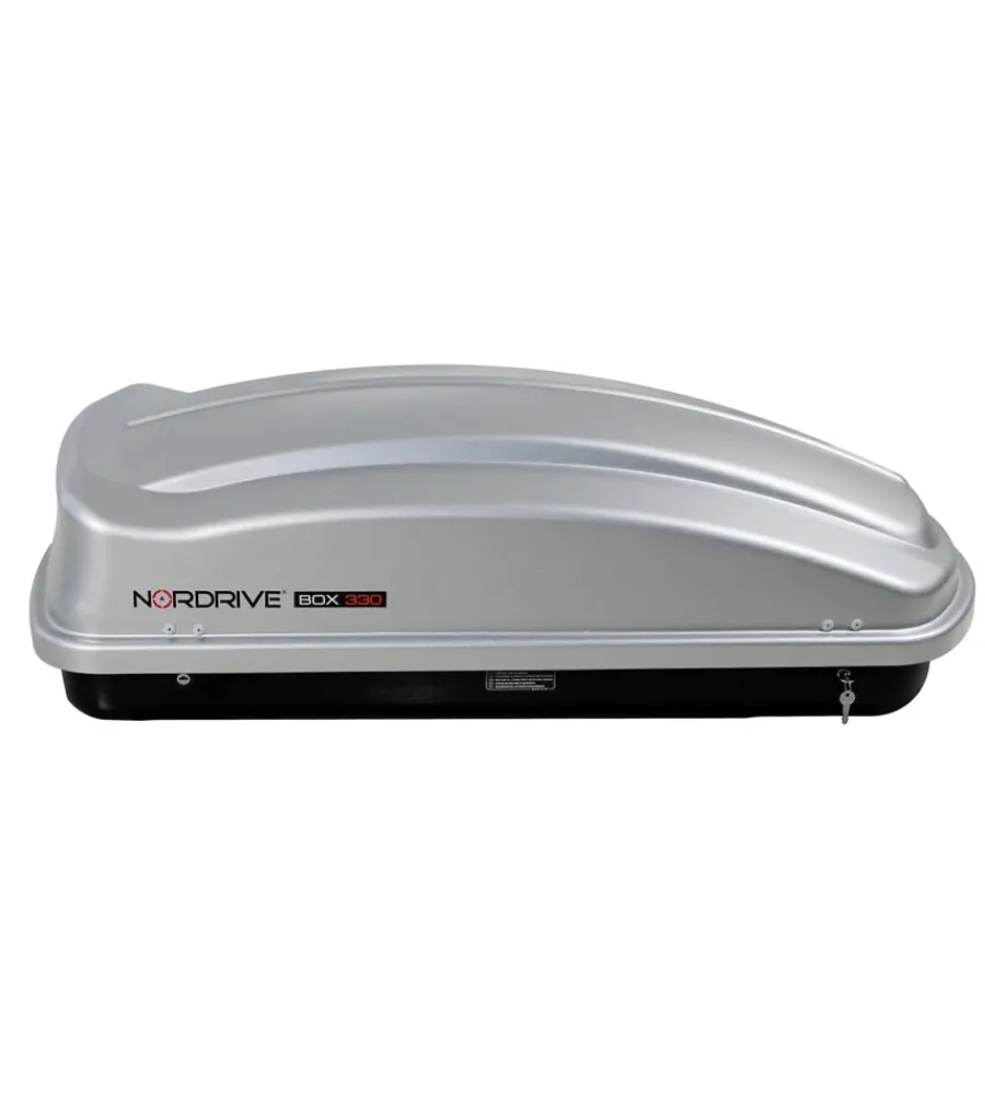 Portaggio-Nordrive Box tetto per auto 330 litri in abs grigio goffrato - n60000