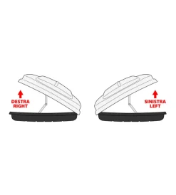 Nordrive Portaggio|Box tetto per auto 430 litri in abs con doppia apertura argento lucido - n60014