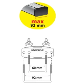 Portaggio-Nordrive Box tetto per auto 430 litri in abs grigio goffrato - n60010
