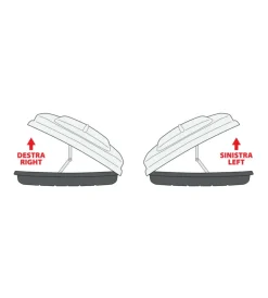 Nordrive Portaggio|Box tetto per auto 630 litri in abs con doppia apertura argento lucido - n60028