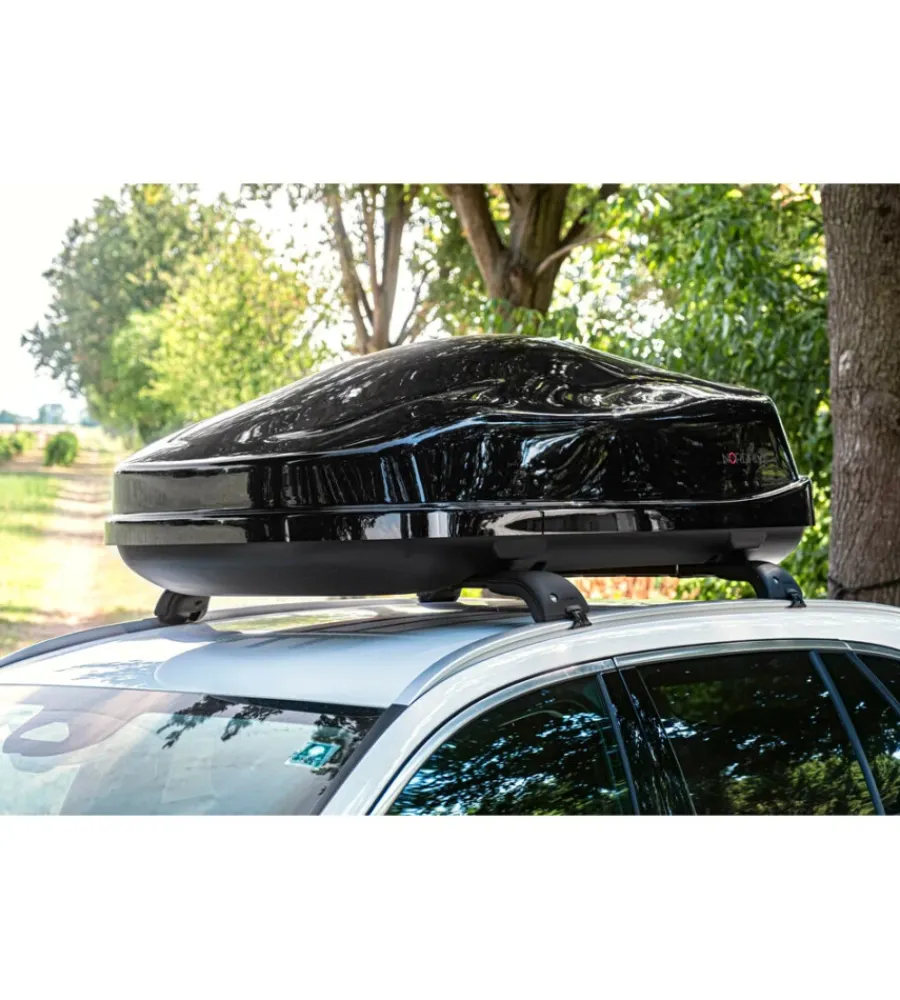 Box tetto per auto nordrive 480 litri in pst nero lucido - n60046 Portaggio