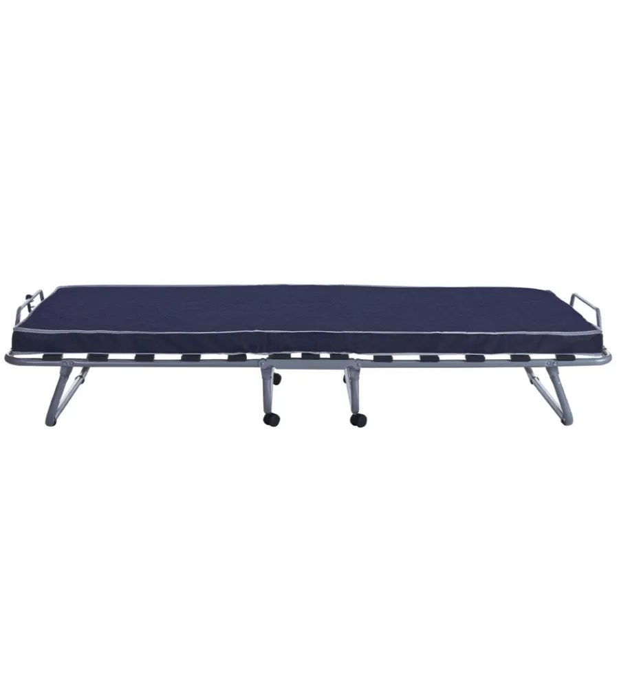 Letti E Comodini|Brandina pieghevole dormir con doghe in legno e materasso 80x190 cm
