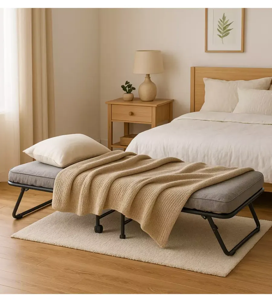 Clearance Brandina singola pieghevole somnus con rete a maglia e materasso 80x190 cm Letti E Comodini