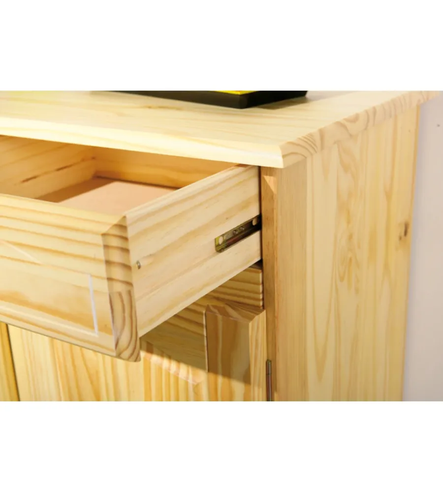 Credenze E Buffet- Buffet 2 ante+ 2 cassetti in pino massello, 88x87x43 cm