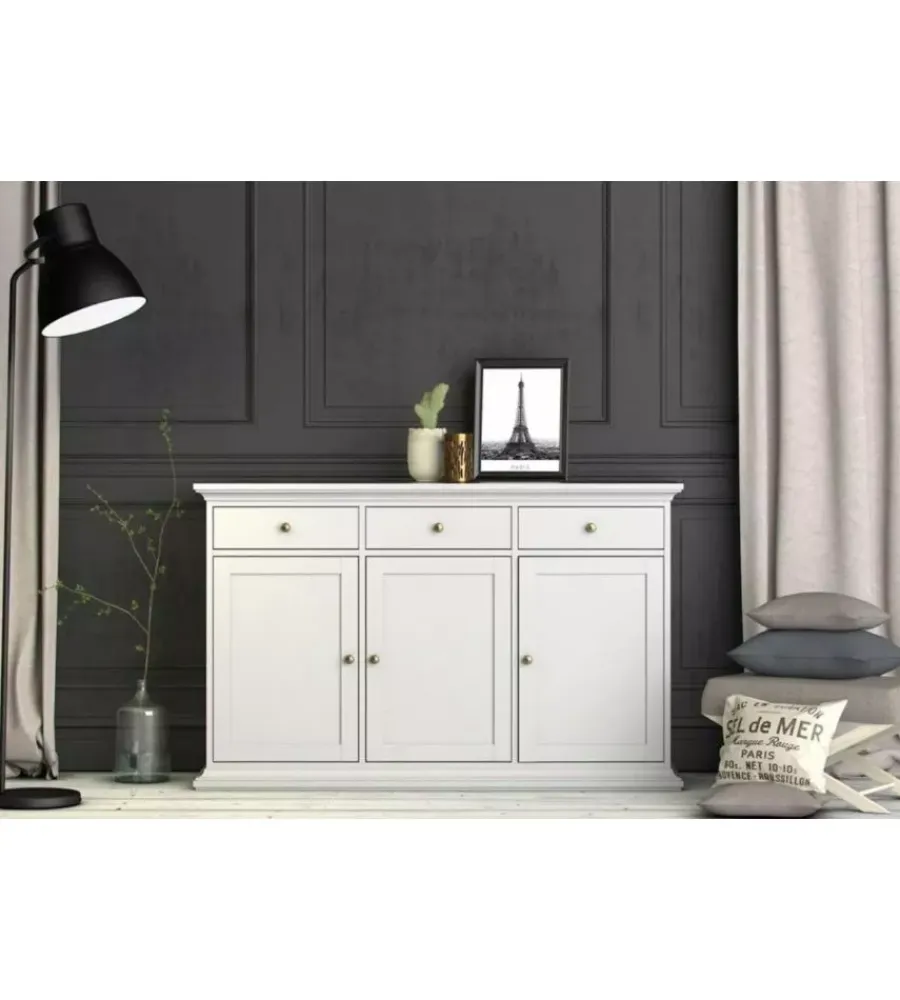 Credenze E Buffet- Buffet "paris" con 3 cassetti e 3 ante, 143,7x91,7x46,1 cm
