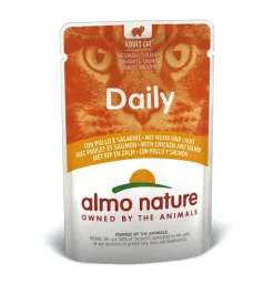 Alimenti Umido Gatto-Almo Nature Busta da 70 gr. con pollo e salmone,  alimento umido per gatti.