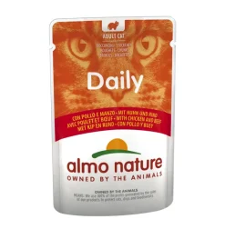 Alimenti Umido Gatto-Almo Nature Busta da 70 gr. con pollo e manzo,  alimento umido per gatti.