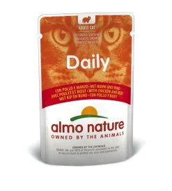 Alimenti Umido Gatto-Almo Nature Busta da 70 gr. con pollo e manzo,  alimento umido per gatti.