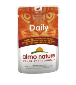 Almo Nature Alimenti Umido Gatto|Busta da 70 gr. pollo e anatra,  alimento umido per gatti.