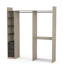 Clearance Cabina armadio angolare "swing" grigio e quercia, 199x43x218 cm Armadi