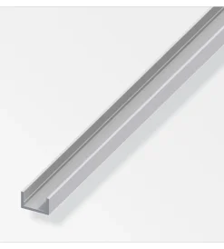 Ferramenta Per Mobili E Infissi-Alfer aluminium Canale u alluminio arg  10x19,5 x1,5  1 metro.